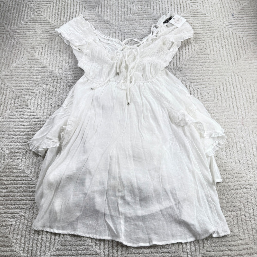 J.NNA Mini Dress Womens S White Fairy Coquette Ethereal Angelic Cottagecore